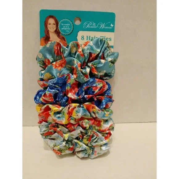Pioneer Woman Hair Ties Pack of 8 Floral Scrunchie BRAND NEW MULTICOLOR - Picture 8 of 8